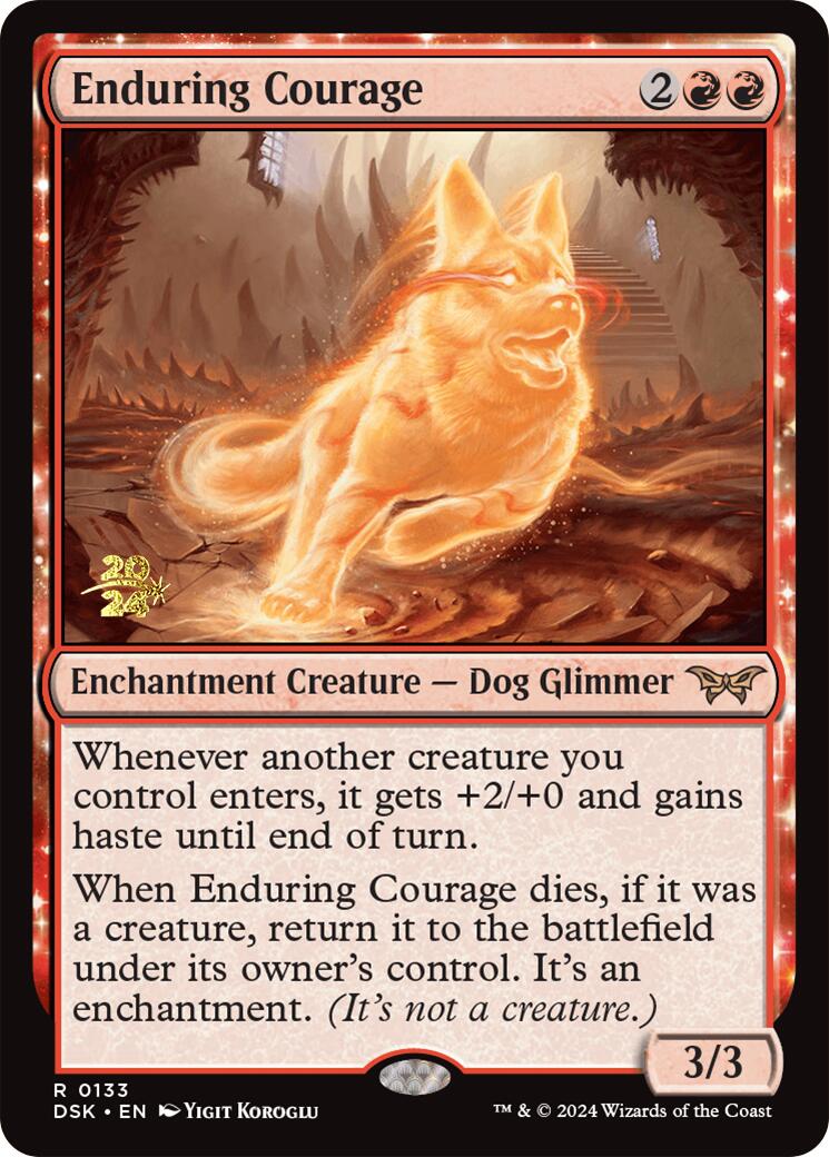 Enduring Courage [Duskmourn: House of Horror Prerelease Promos] | Jomio and Rueliete's Cards and Comics