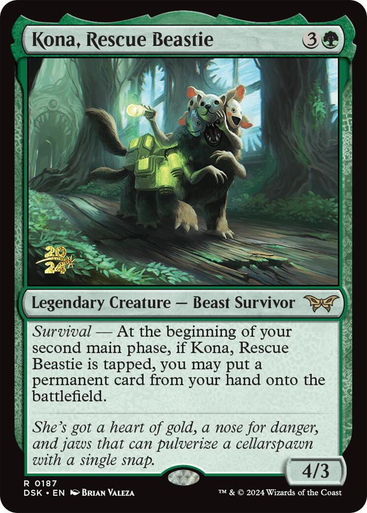 Kona, Rescue Beastie (0187) [Duskmourn: House of Horror Prerelease Promos] | Jomio and Rueliete's Cards and Comics