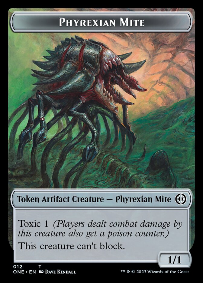 Phyrexian Mite (011) // Phyrexian Mite (012) Double-Sided Token [Phyrexia: All Will Be One Tokens] | Jomio and Rueliete's Cards and Comics