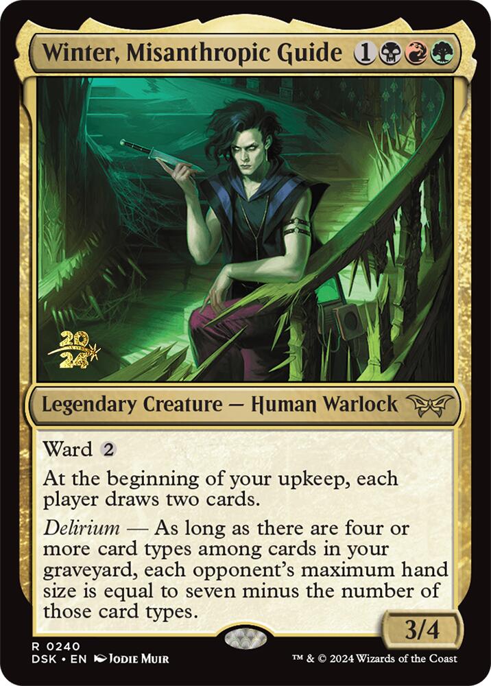 Winter, Misanthropic Guide [Duskmourn: House of Horror Prerelease Promos] | Jomio and Rueliete's Cards and Comics
