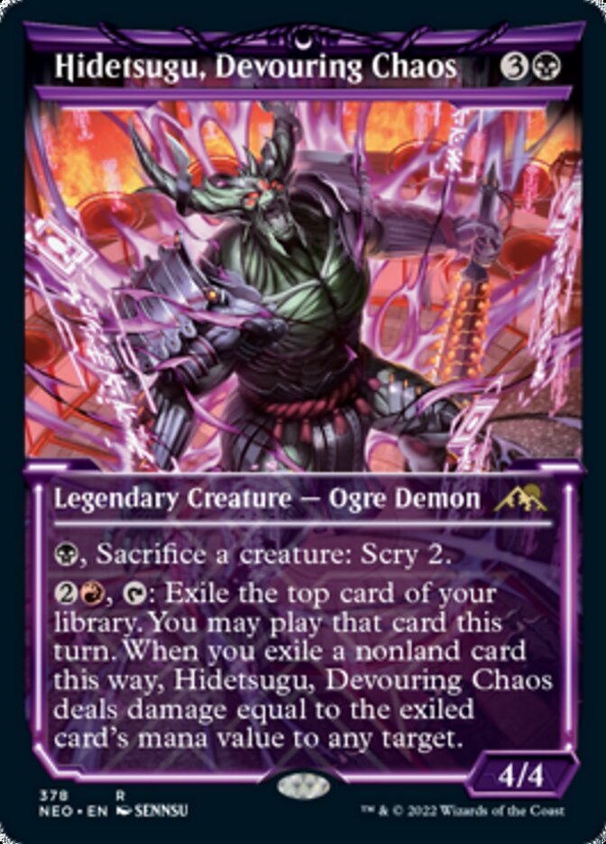 Hidetsugu, Devouring Chaos (Showcase Soft Glow) [Kamigawa: Neon Dynasty] | Jomio and Rueliete's Cards and Comics