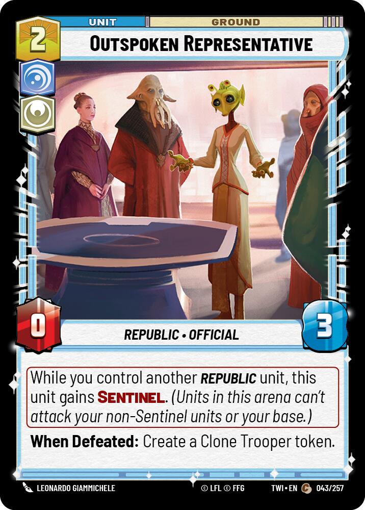 Outspoken Representative (043/257) (043/257) [Twilight of the Republic] | Jomio and Rueliete's Cards and Comics