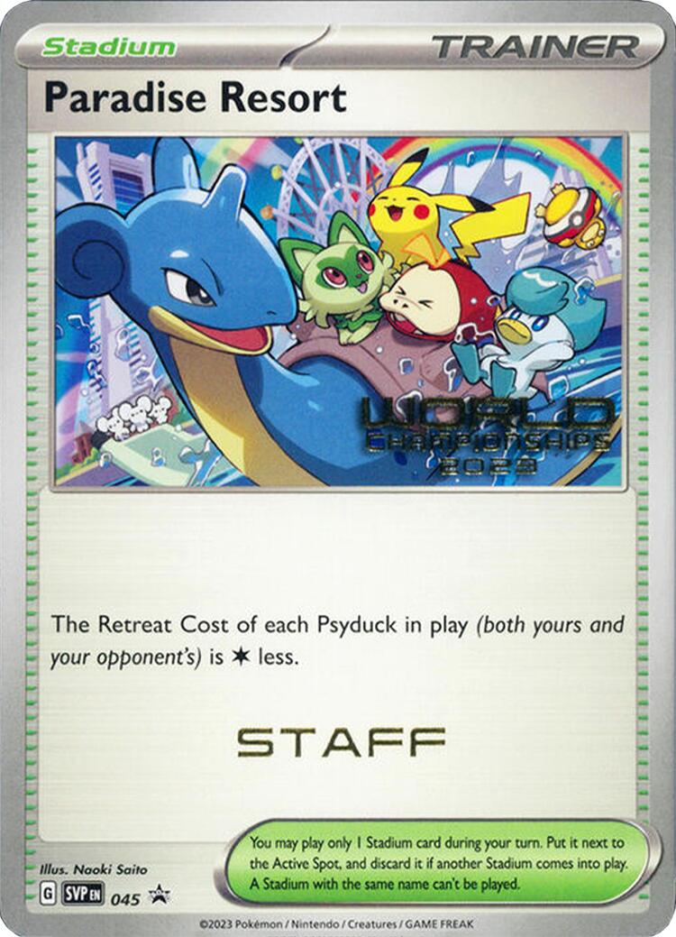 Paradise Resort (045) (World Championships 2023) (Staff) [Scarlet & Violet: Black Star Promos] | Jomio and Rueliete's Cards and Comics