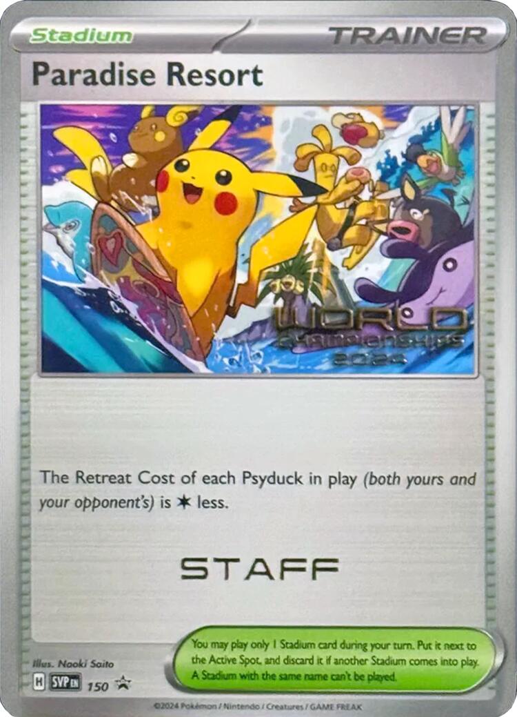 Paradise Resort (150) (World Championships 2024) (Staff) [Scarlet & Violet: Black Star Promos] | Jomio and Rueliete's Cards and Comics