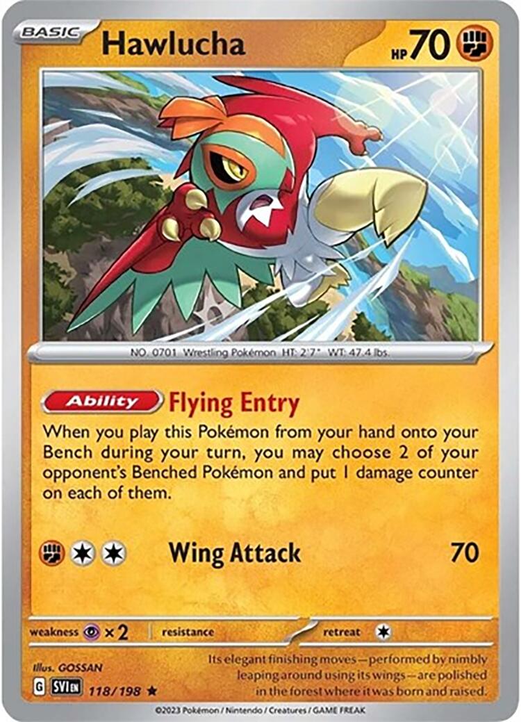 Hawlucha (118/198) (Theme Deck Exclusive) [Scarlet & Violet: Base Set] | Jomio and Rueliete's Cards and Comics
