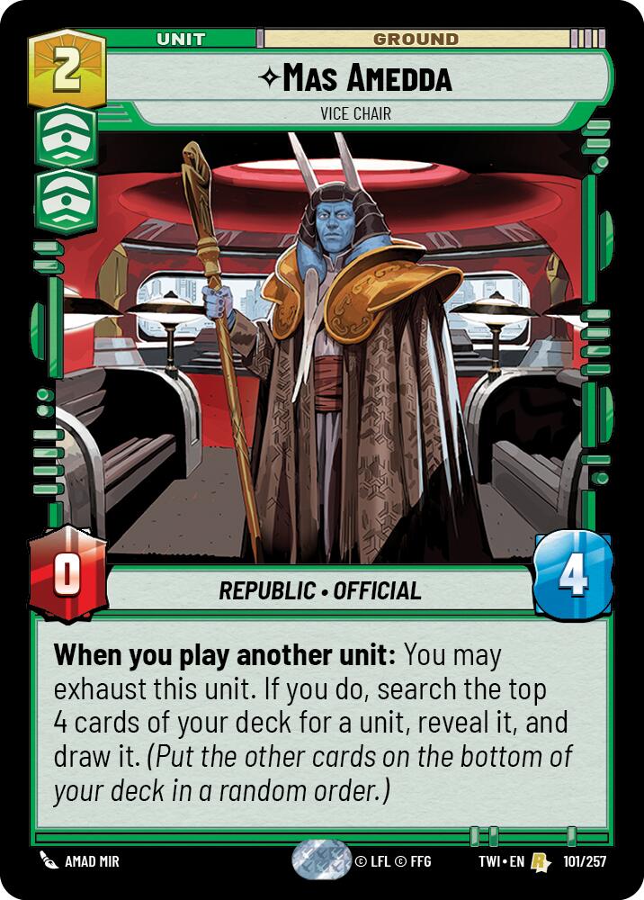 Mas Amedda - Vice Chair (101/257) (101/257) [Twilight of the Republic] | Jomio and Rueliete's Cards and Comics