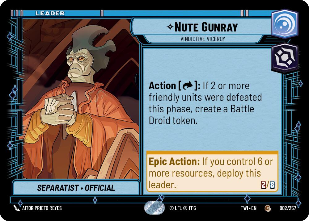 Nute Gunray - Vindictive Viceroy (002/257) (002/257) [Twilight of the Republic] | Jomio and Rueliete's Cards and Comics