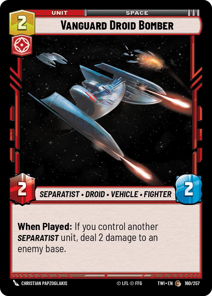 Vanguard Droid Bomber (160/257) (160/257) [Twilight of the Republic] | Jomio and Rueliete's Cards and Comics