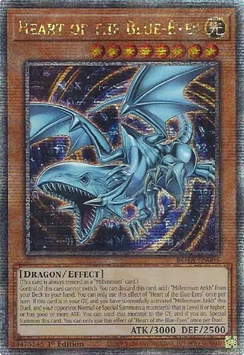 Heart of the Blue-Eyes (Quarter Century Secret Rare) [ROTA-EN004] Quarter Century Secret Rare | Jomio and Rueliete's Cards and Comics