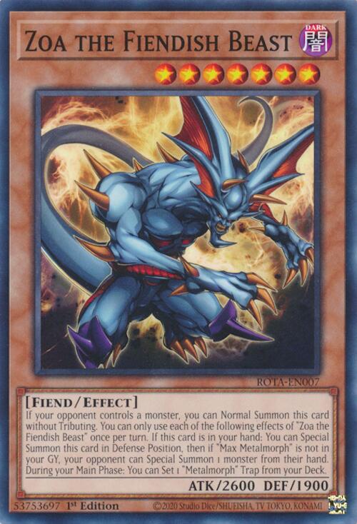 Zoa the Fiendish Beast [ROTA-EN007] Common | Jomio and Rueliete's Cards and Comics