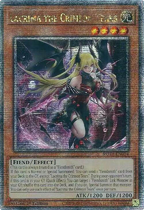 Lacrima the Crimson Tears (Quarter Century Secret Rare) [ROTA-EN014] Quarter Century Secret Rare | Jomio and Rueliete's Cards and Comics