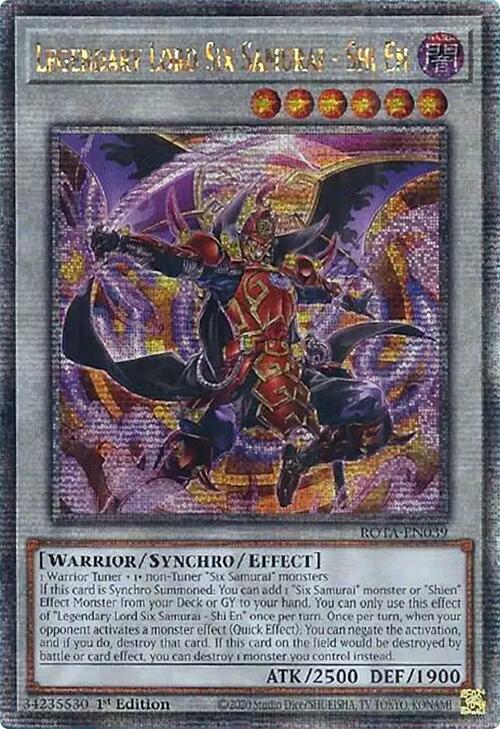 Legendary Lord Six Samurai - Shi En (Quarter Century Secret Rare) [ROTA-EN039] Quarter Century Secret Rare | Jomio and Rueliete's Cards and Comics