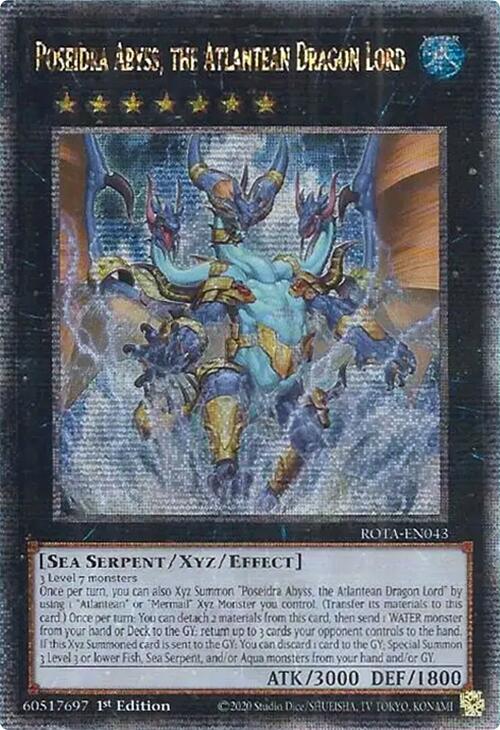 Poseidra Abyss, the Atlantean Dragon Lord (Quarter Century Secret Rare) [ROTA-EN043] Quarter Century Secret Rare | Jomio and Rueliete's Cards and Comics
