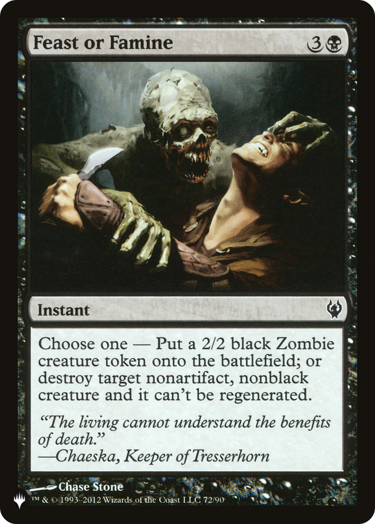 Feast or Famine [The List] | Jomio and Rueliete's Cards and Comics