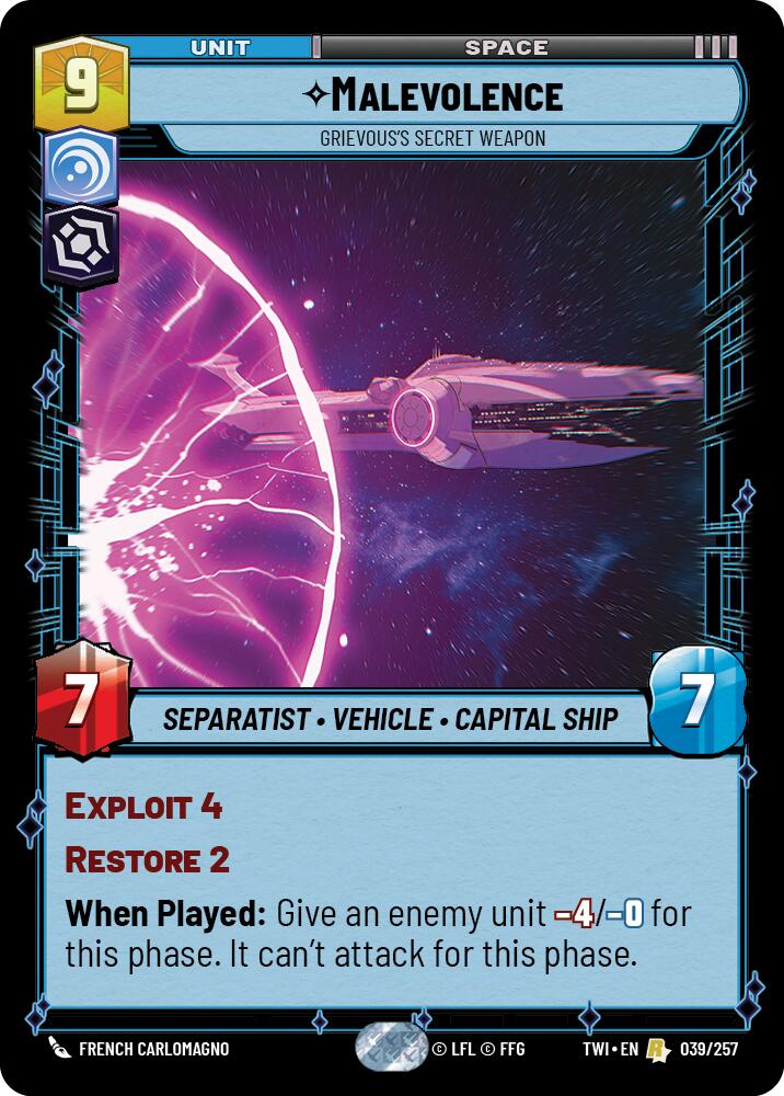 Malevolence - Grievous's Secret Weapon (039/257) (039/257) [Twilight of the Republic] | Jomio and Rueliete's Cards and Comics