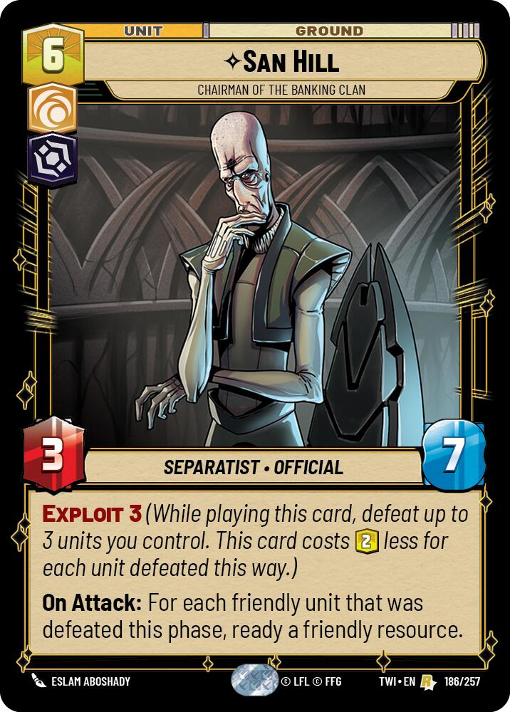 San Hill - Chairman of the Banking Clan (186/257) (186/257) [Twilight of the Republic] | Jomio and Rueliete's Cards and Comics