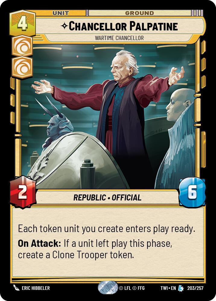 Chancellor Palpatine - Wartime Chancellor (203/257) (203/257) [Twilight of the Republic] | Jomio and Rueliete's Cards and Comics