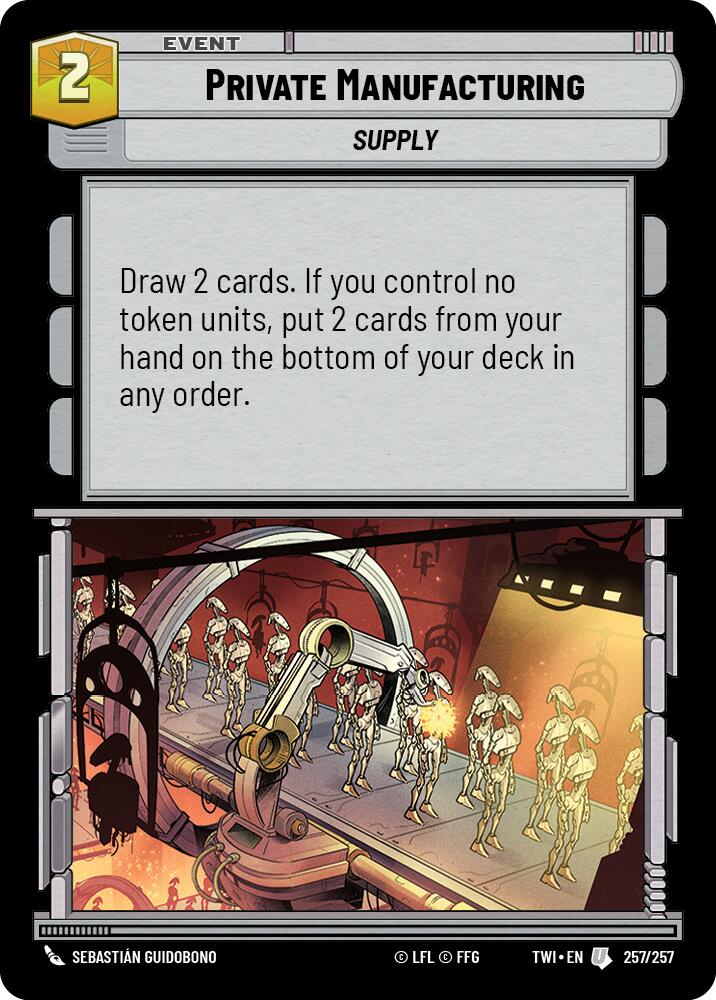 Private Manufacturing (257/257) (257/257) [Twilight of the Republic] | Jomio and Rueliete's Cards and Comics
