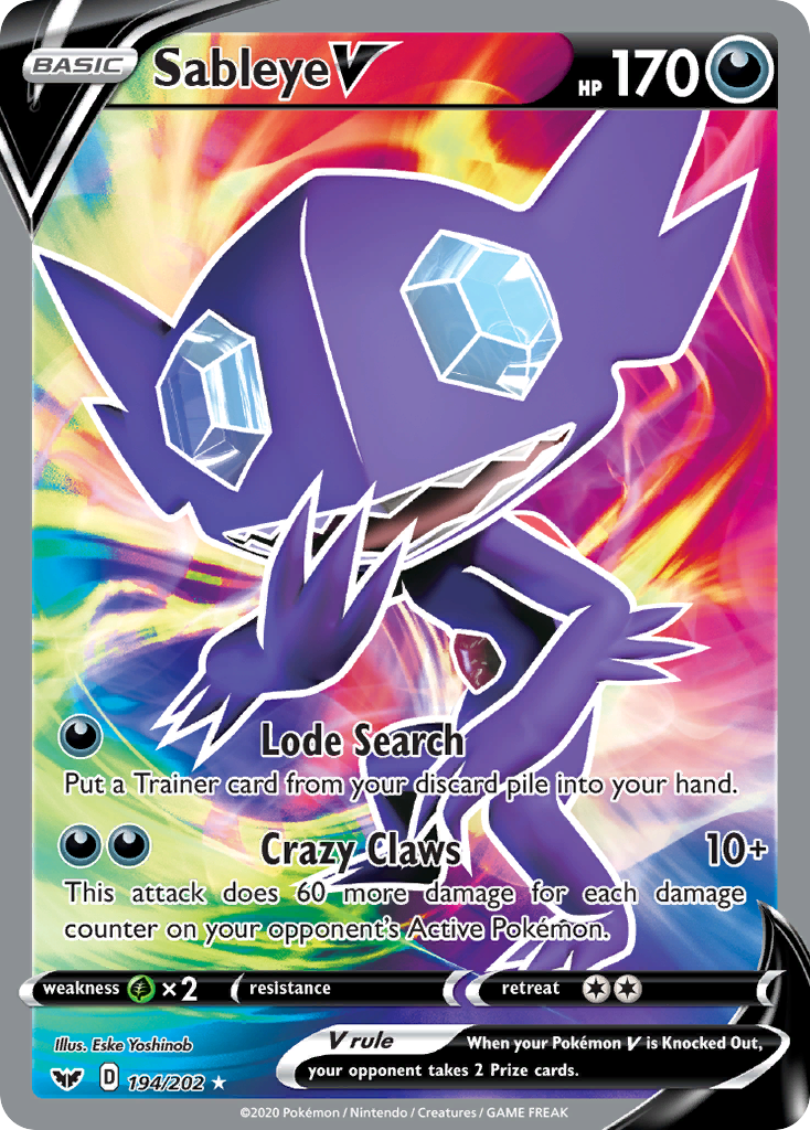 Sableye V (194/202) [Sword & Shield: Base Set] | Jomio and Rueliete's Cards and Comics