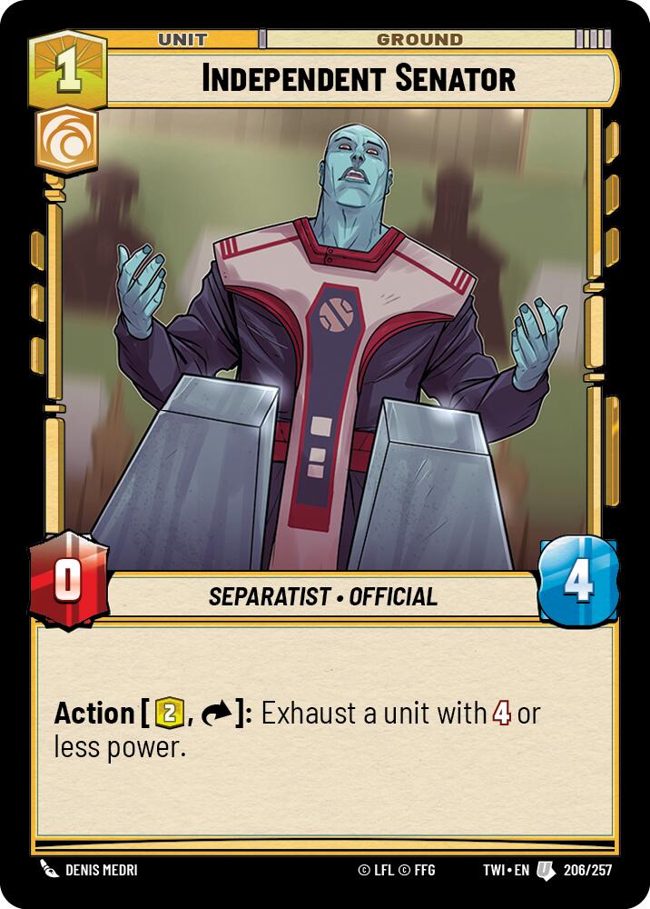 Independent Senator (206/257) (206/257) [Twilight of the Republic] | Jomio and Rueliete's Cards and Comics