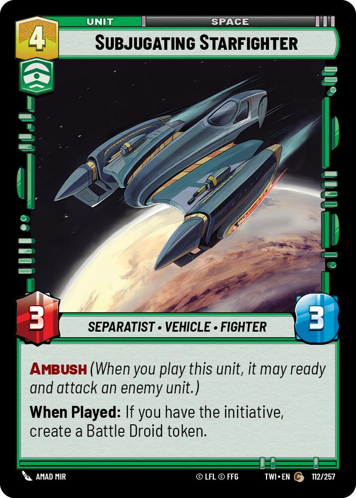 Subjugating Starfighter (112/257) (112/257) [Twilight of the Republic] | Jomio and Rueliete's Cards and Comics