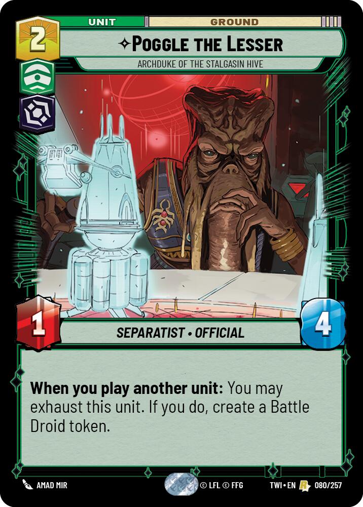 Poggle the Lesser - Archduke of the Stalgasin Hive (080/257) (080/257) [Twilight of the Republic] | Jomio and Rueliete's Cards and Comics