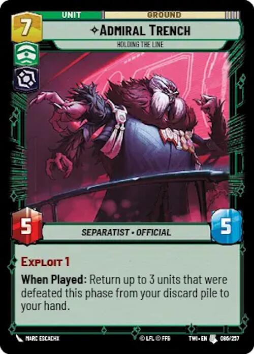 Admiral Trench - Holding the Line (086/257) [Twilight of the Republic] | Jomio and Rueliete's Cards and Comics