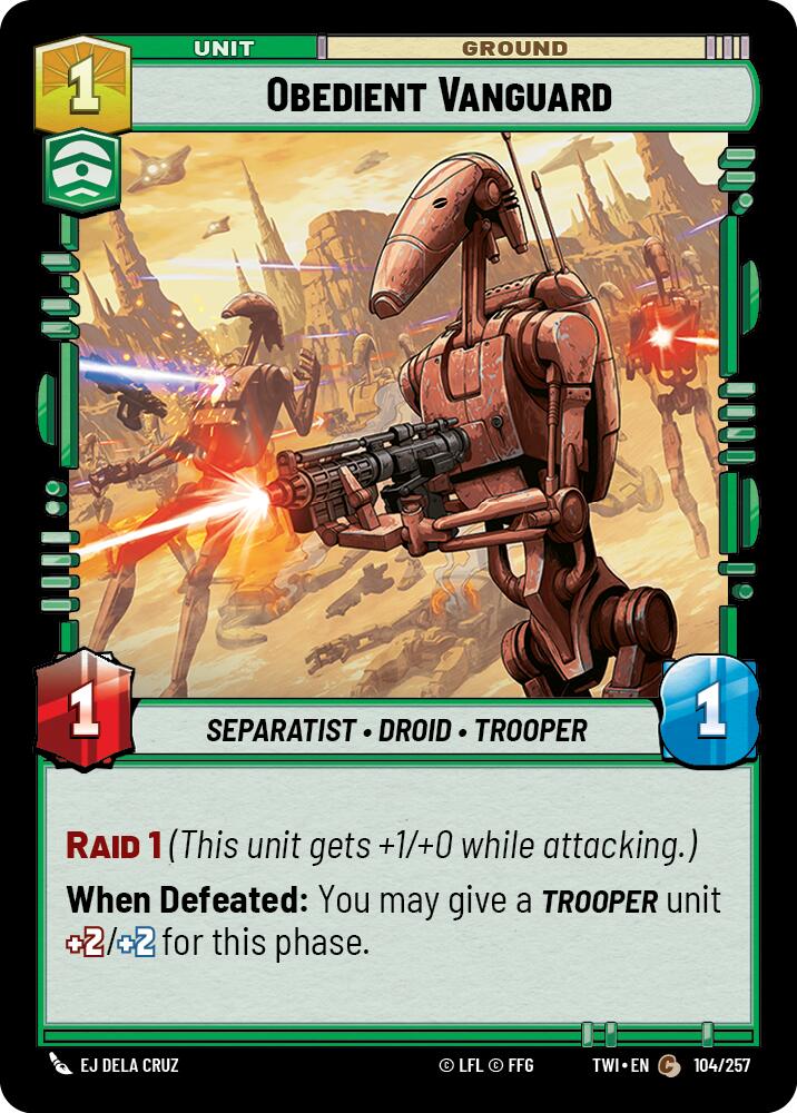 Obedient Vanguard (104/257) (104/257) [Twilight of the Republic] | Jomio and Rueliete's Cards and Comics