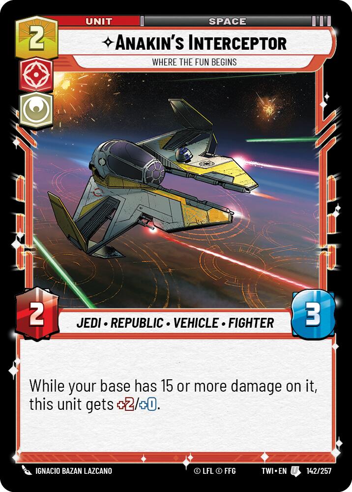 Anakin's Interceptor - Where the Fun Begins (142/257) (142/257) [Twilight of the Republic] | Jomio and Rueliete's Cards and Comics