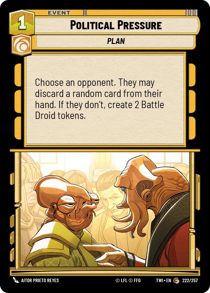 Political Pressure (222/257) (222/257) [Twilight of the Republic] | Jomio and Rueliete's Cards and Comics