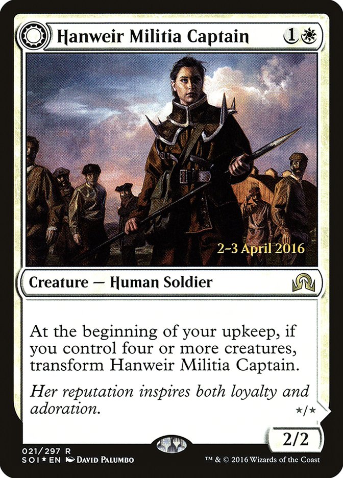 Hanweir Militia Captain // Westvale Cult Leader [Shadows over Innistrad Prerelease Promos] | Jomio and Rueliete's Cards and Comics