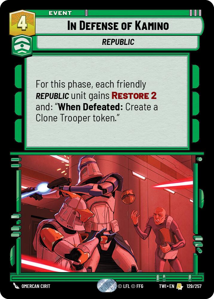 In Defense of Kamino (129/257) (129/257) [Twilight of the Republic] | Jomio and Rueliete's Cards and Comics