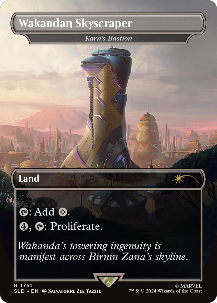 Wakandan Skyscraper - Karn's Bastion (Rainbow Foil) [Secret Lair Drop Series] | Jomio and Rueliete's Cards and Comics