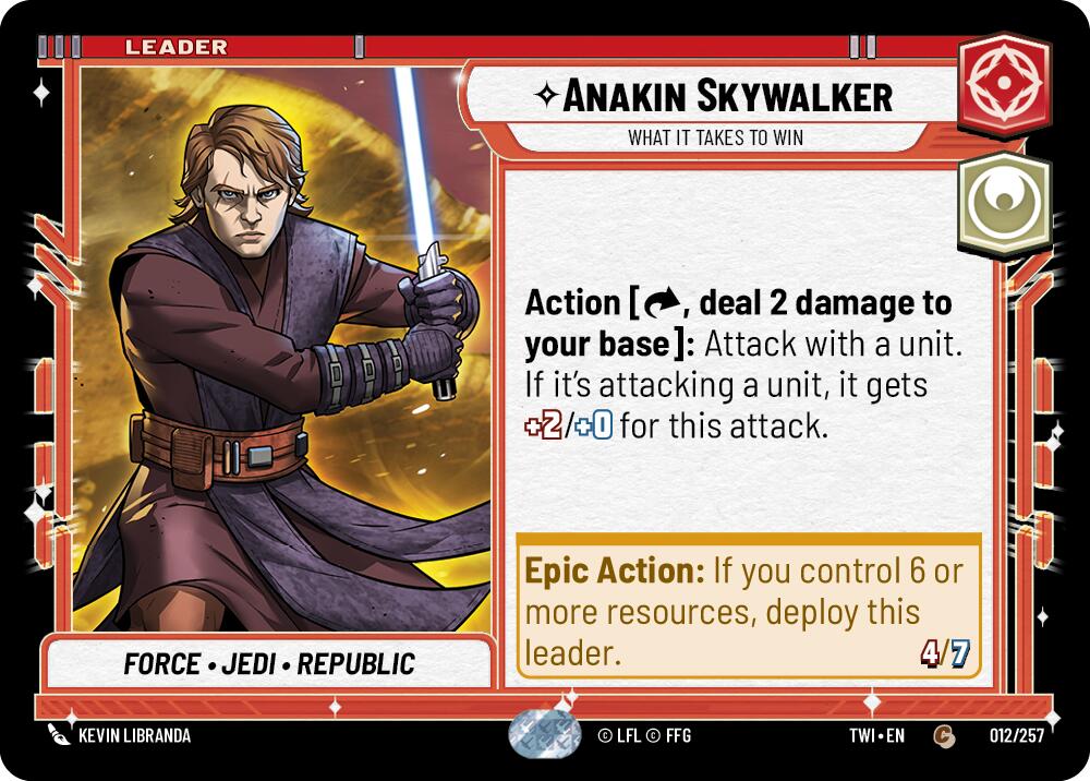 Anakin Skywalker - What it Takes to Win (012/257) (012/257) [Twilight of the Republic] | Jomio and Rueliete's Cards and Comics