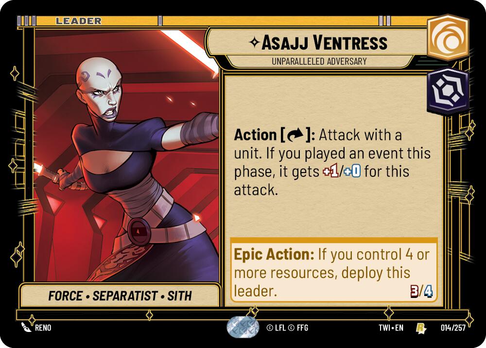 Asajj Ventress - Unparalleled Adversary (014/257) (014/257) [Twilight of the Republic] | Jomio and Rueliete's Cards and Comics