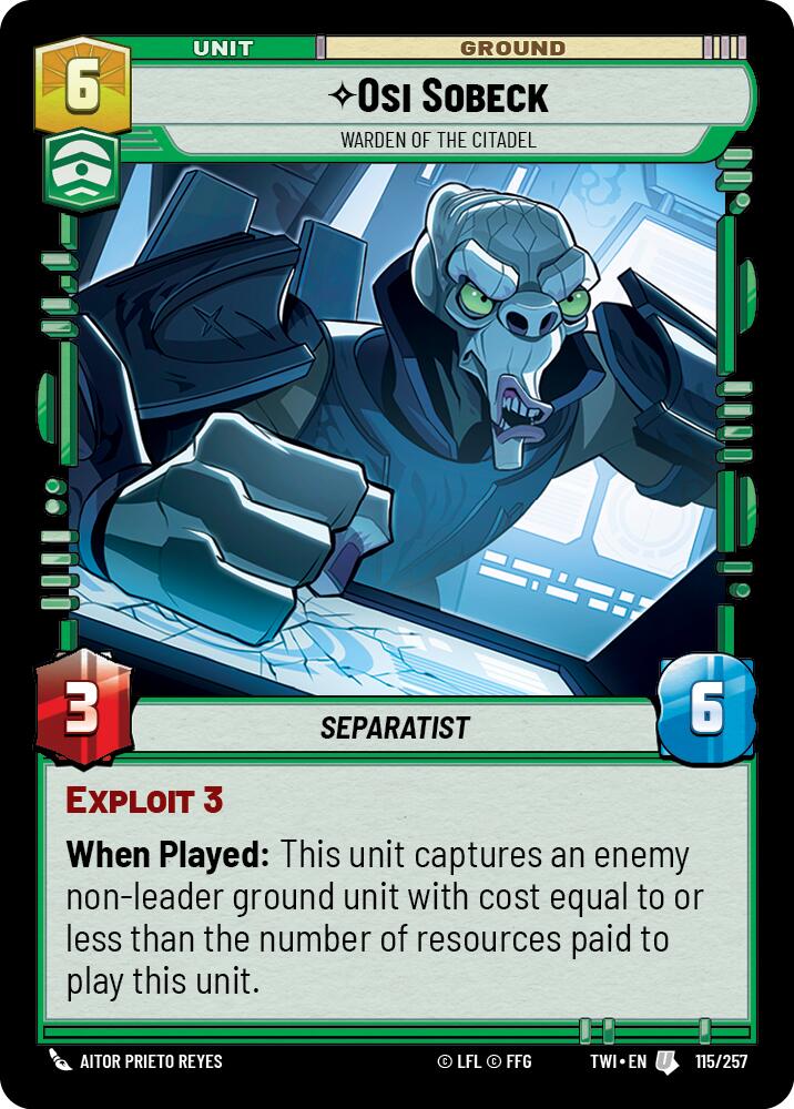 Osi Sobeck - Warden of the Citadel (115/257) (115/257) [Twilight of the Republic] | Jomio and Rueliete's Cards and Comics