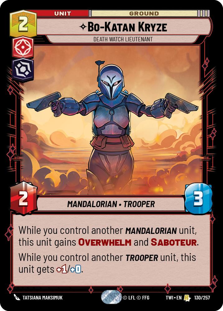 Bo-Katan Kryze - Death Watch Lieutenant (130/257) (130/257) [Twilight of the Republic] | Jomio and Rueliete's Cards and Comics