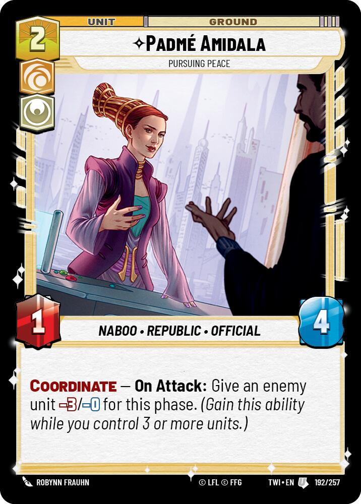 Padme Amidala - Pursuing Peace (192/257) (192/257) [Twilight of the Republic] | Jomio and Rueliete's Cards and Comics