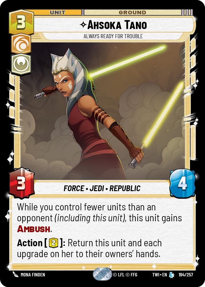 Ahsoka Tano - Always Ready For Trouble (194/257) (194/257) [Twilight of the Republic] | Jomio and Rueliete's Cards and Comics