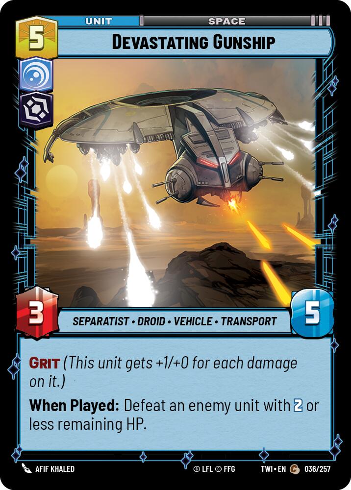 Devastating Gunship (036/257) (036/257) [Twilight of the Republic] | Jomio and Rueliete's Cards and Comics
