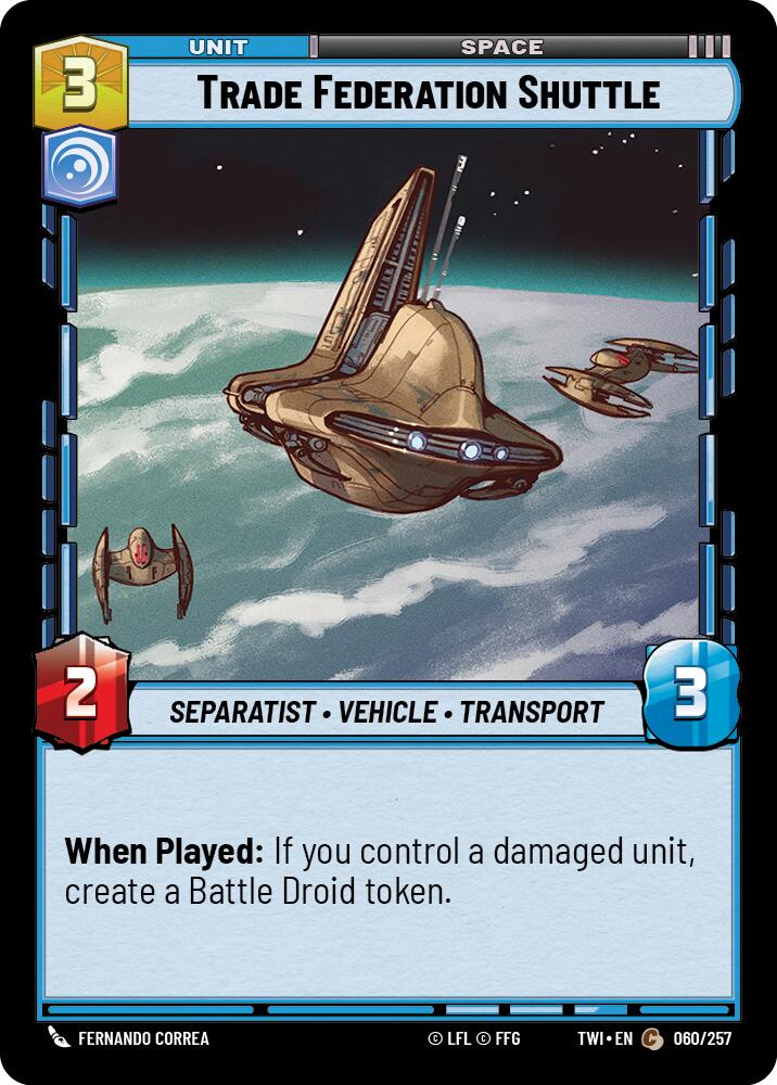 Trade Federation Shuttle (060/257) (060/257) [Twilight of the Republic] | Jomio and Rueliete's Cards and Comics