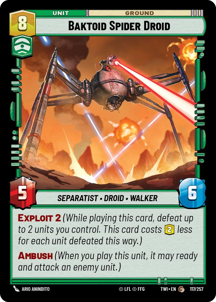 Baktoid Spider Droid (117/257) (117/257) [Twilight of the Republic] | Jomio and Rueliete's Cards and Comics