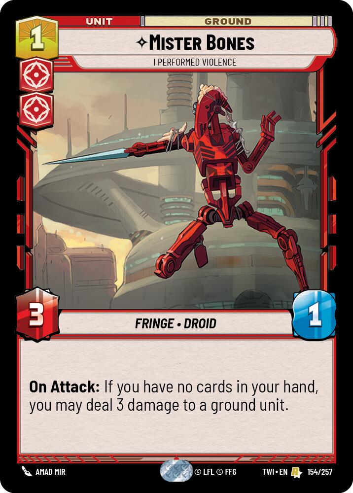 Mister Bones - I Performed Violence (154/257) (154/257) [Twilight of the Republic] | Jomio and Rueliete's Cards and Comics