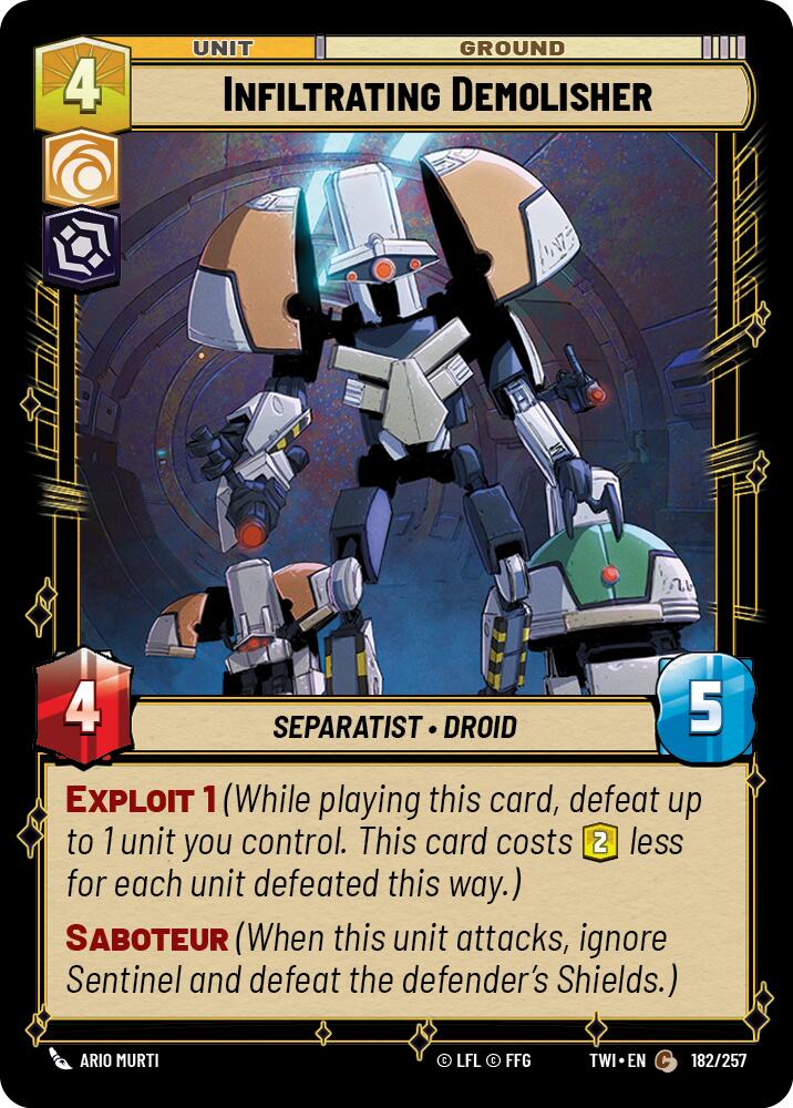 Infiltrating Demolisher (182/257) (182/257) [Twilight of the Republic] | Jomio and Rueliete's Cards and Comics