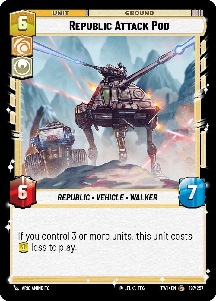 Republic Attack Pod (197/257) (197/257) [Twilight of the Republic] | Jomio and Rueliete's Cards and Comics