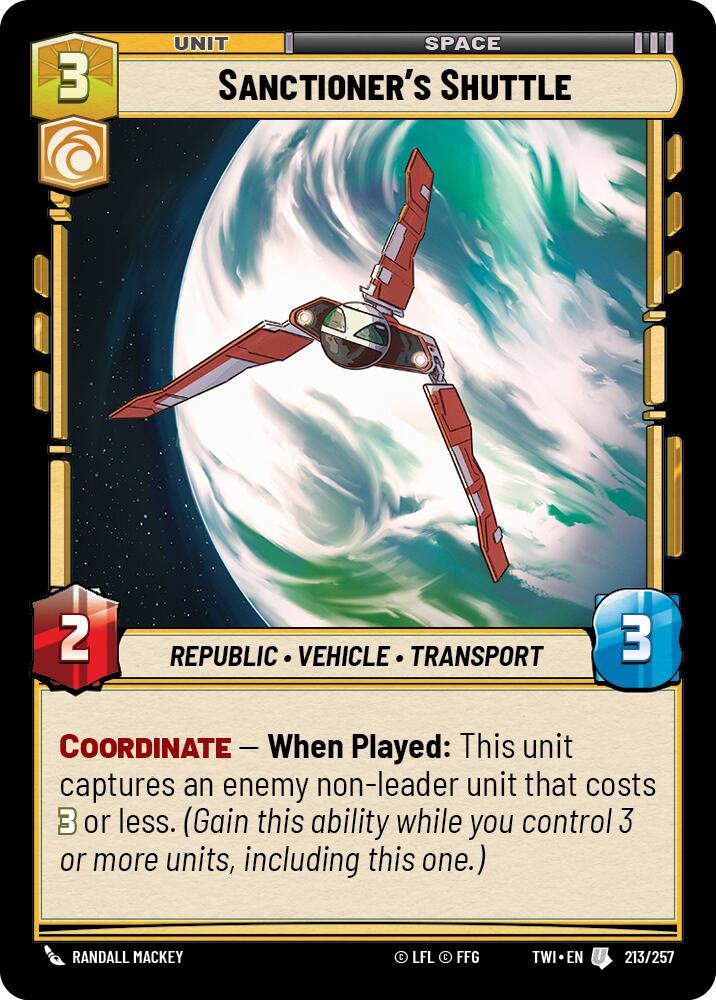 Sanctioner's Shuttle (213/257) (213/257) [Twilight of the Republic] | Jomio and Rueliete's Cards and Comics