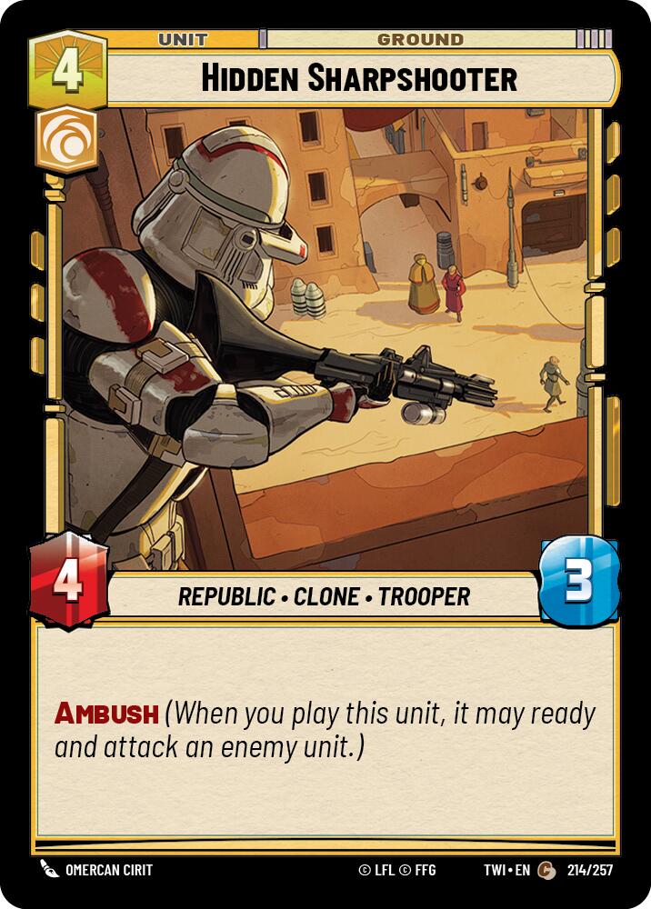 Hidden Sharpshooter (214/257) (214/257) [Twilight of the Republic] | Jomio and Rueliete's Cards and Comics