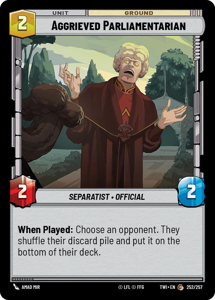 Aggrieved Parliamentarian (252/257) (252/257) [Twilight of the Republic] | Jomio and Rueliete's Cards and Comics