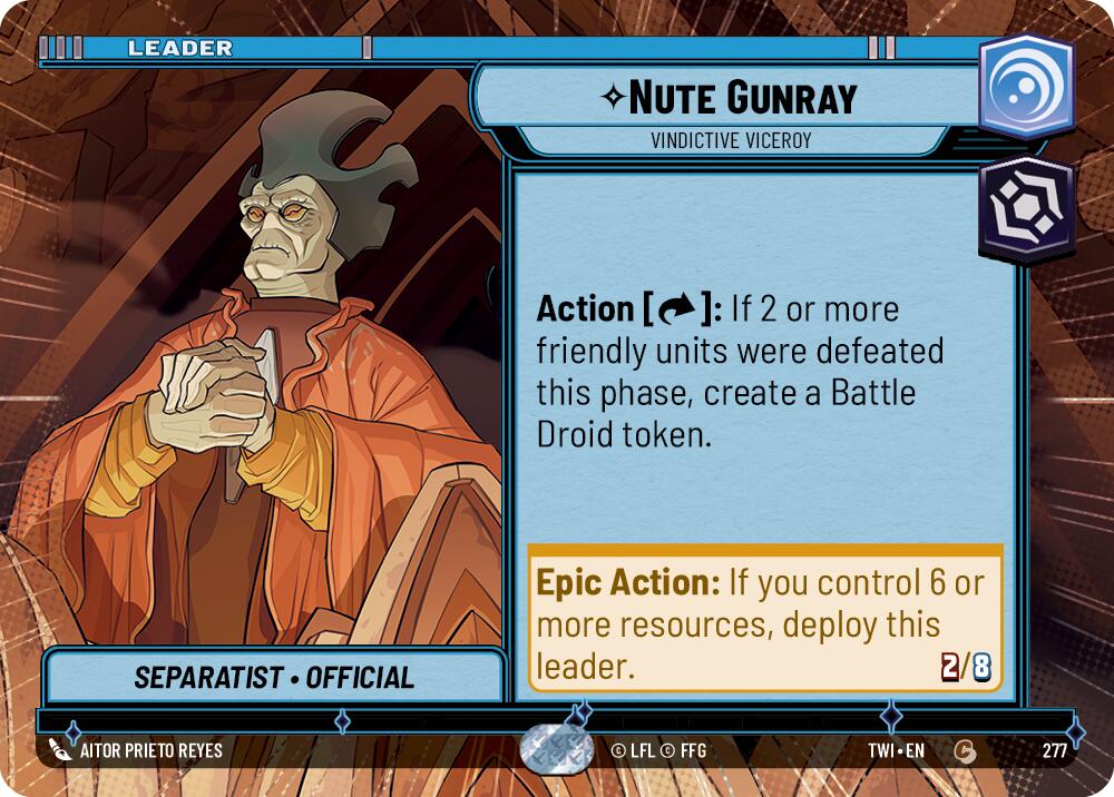 Nute Gunray - Vindictive Viceroy (277) (Hyperspace) (277) [Twilight of the Republic] | Jomio and Rueliete's Cards and Comics