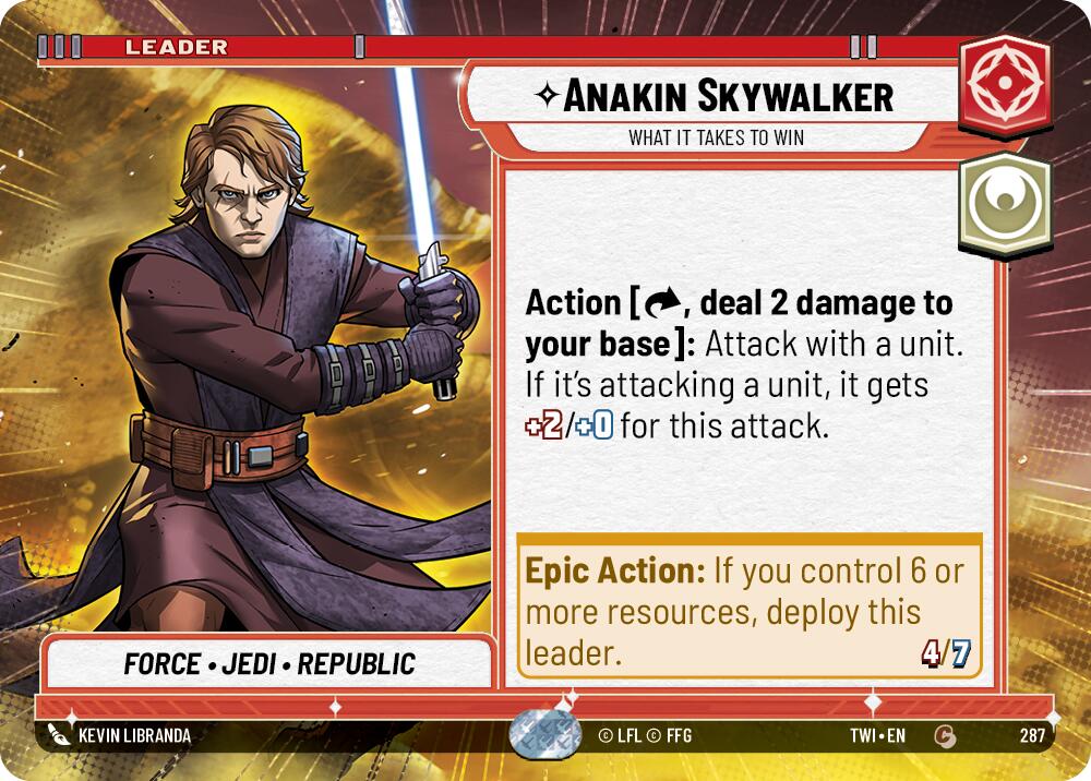 Anakin Skywalker - What it Takes to Win (287) (Hyperspace) (287) [Twilight of the Republic] | Jomio and Rueliete's Cards and Comics
